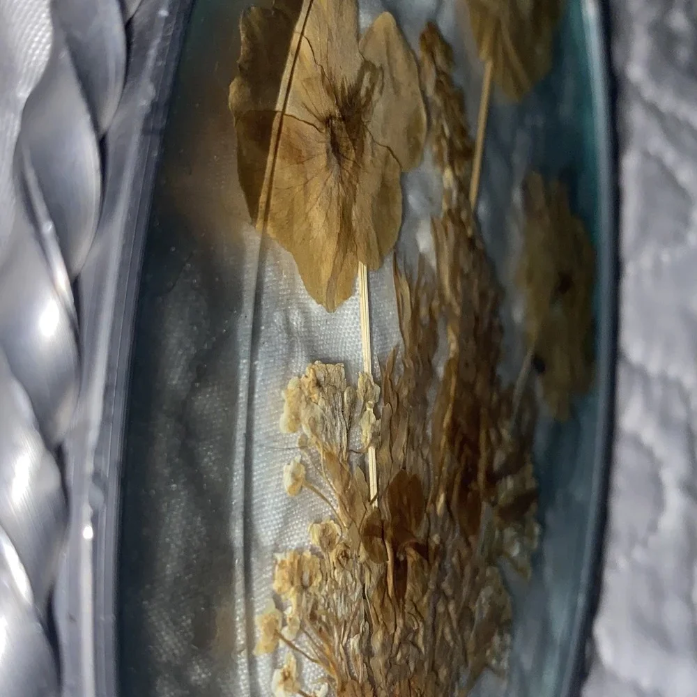 VTG Lasting Impressions Dried Pressed Flowers w/ Pewter Frame Window‎ Suncatcher